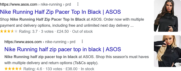 Product images in SERP as Rich Results