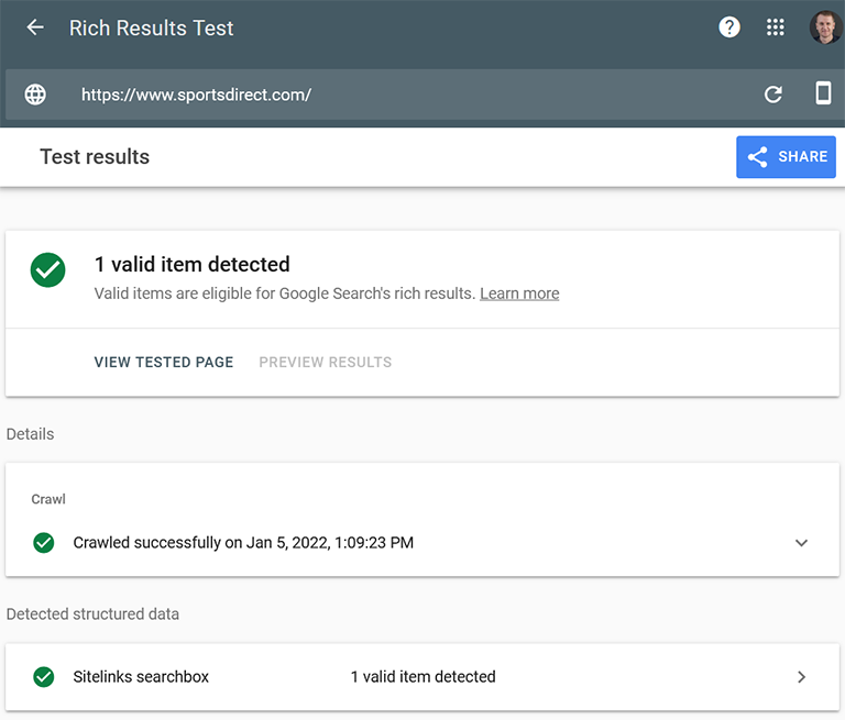 Rich Results Test Schema Markup